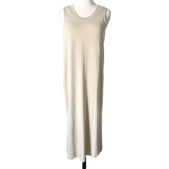 Lululemon All Yours Tank Midi Dress in Trench Tan Pima Cotton Size 6 - Picture 1 of 6